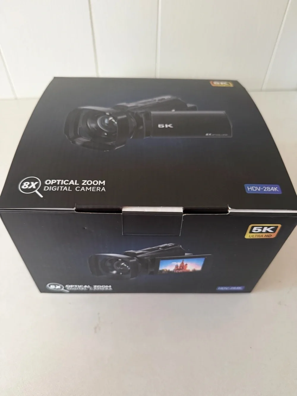 5K 8X Optical Camcorder with External Microphone - Black